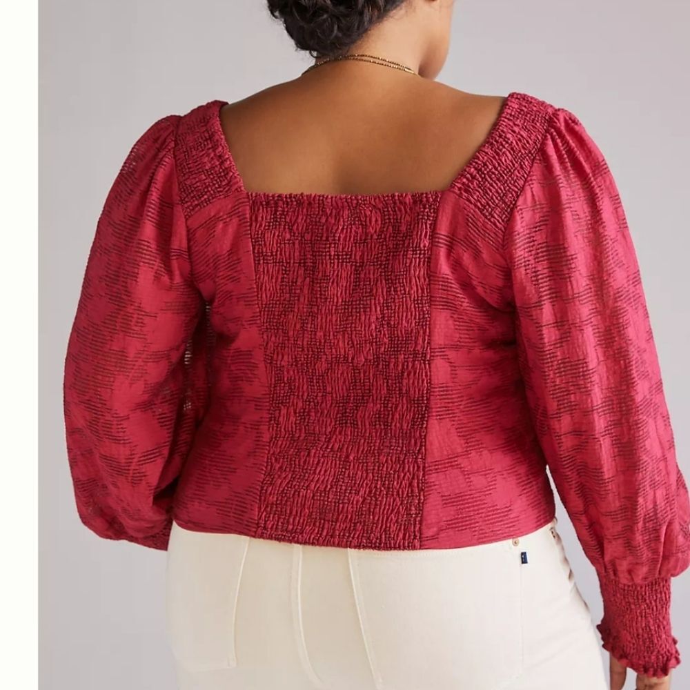 Anthropologie Romantic Puff-Sleeved Blouse Plus Size 2x - Picture 11 of 12